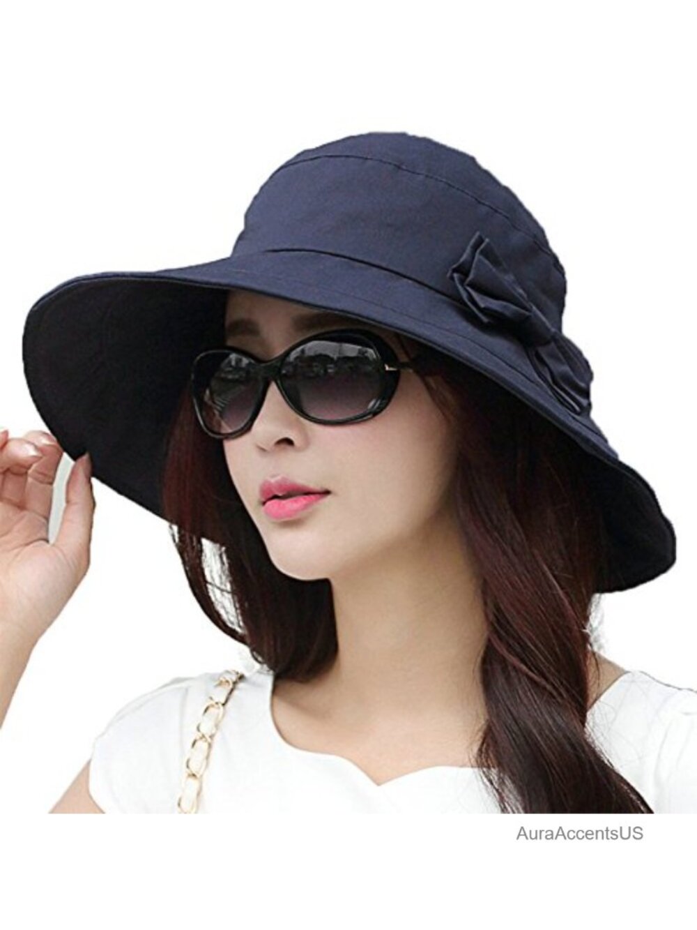 Packable Cotton Sun Hat Bucket Wide Brim UV Protection Beach Fishing Travel